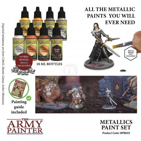The Army Painter - Metallics Paint Set - sada metalických farieb